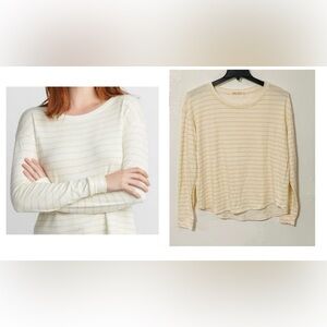 Marine Layer Soft Cream and Yellow Striped Top